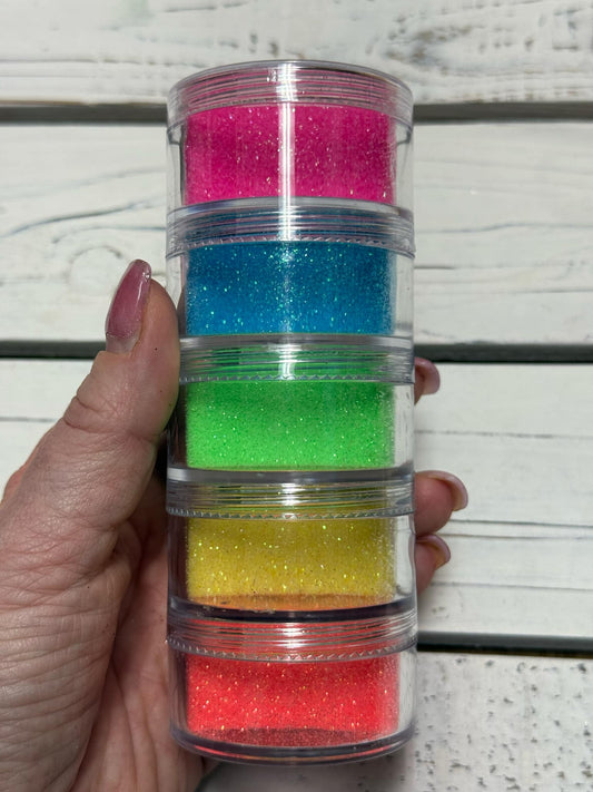 Neon Glitter Stack