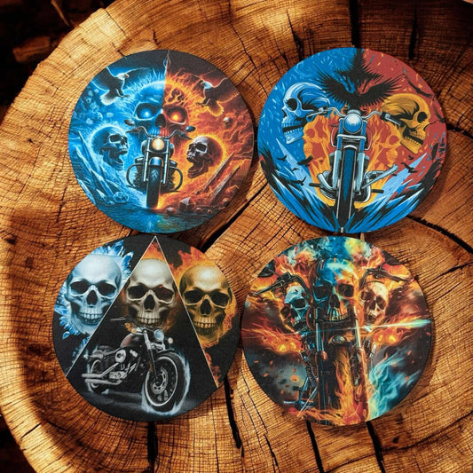 Flaming Motorcycle Freshie Cardstock - 2.5"