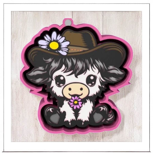 Cowgirl Highland Cow - Freshie Silicone Mold