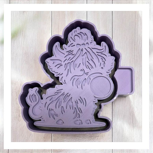 Highland Cow Blowing Bubble - Freshie Silicone Mold