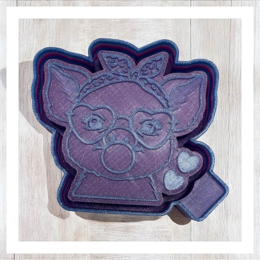 Pig with Bow Blowing Bubble - Freshie Silicone Mold