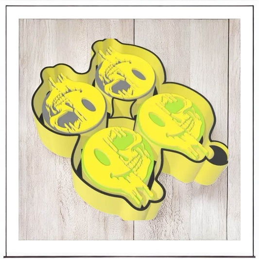 Dripping Smiley Skeleton Face - Freshie VENT Silicone Mold