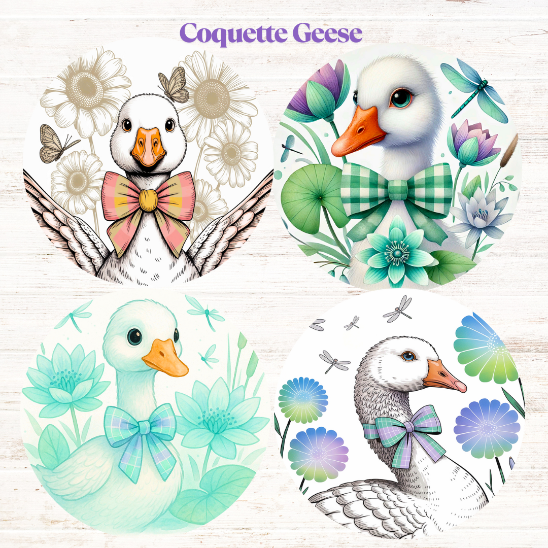 Coquette Geese Freshie Cardstock - 2.5"