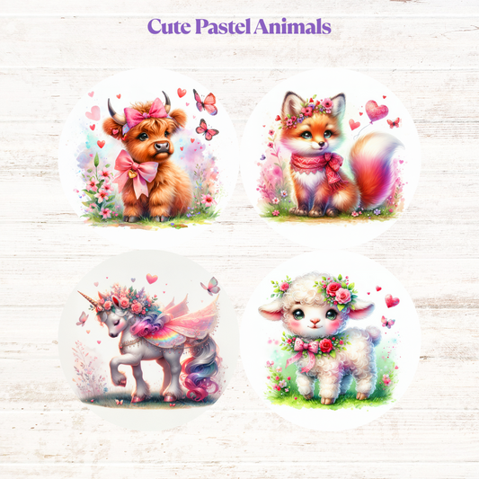 Cute Pastel Animals Freshie Cardstock - 2.5"