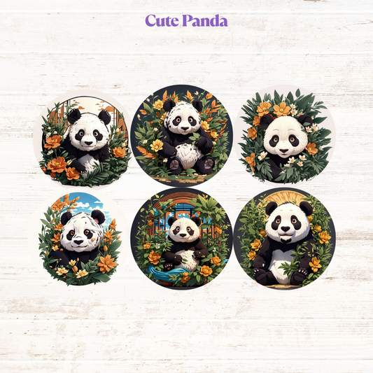 Cute Panda Freshie Cardstock - 2.5"