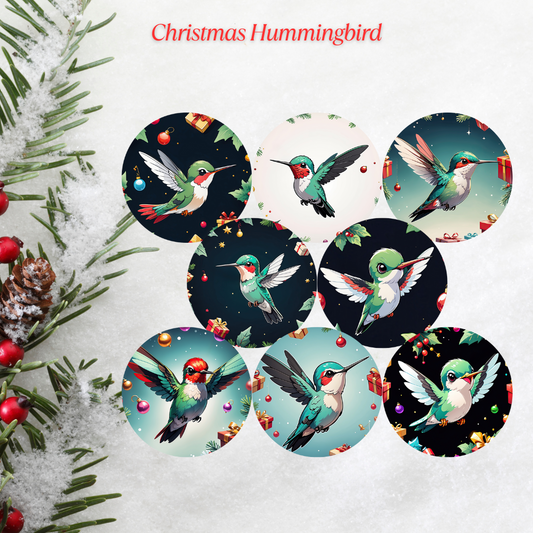 Christmas Hummingbird Christmas Cardstock - 2.5"