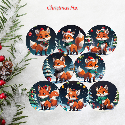 Christmas Fox Cardstock - 2.5"