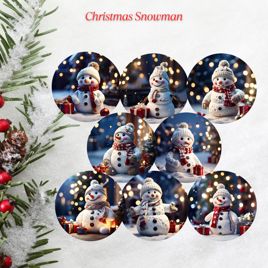 Christmas Snowman in Lights Cardstock - 2.5"
