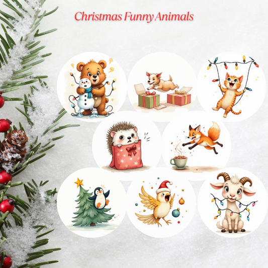 Christmas Furry Animals Christmas Cardstock - 2.5"