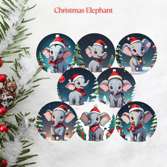 Christmas Elephant Christmas Cardstock - 2.5"