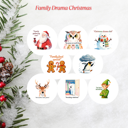 Family Drama Christmas Cardstock - 2.5"