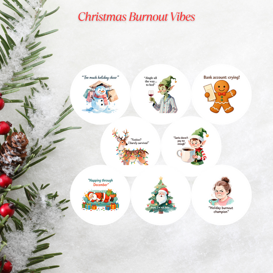 Christmas Burnout Vibes Christmas Cardstock - 2.5"