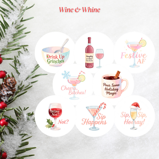 Wine & Whine Christmas Cardstock - 2.5"