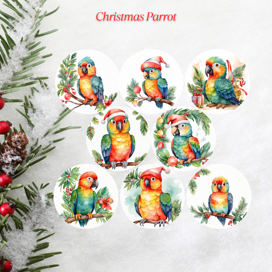 Christmas Parrot Freshie Cardstock - 2.5"