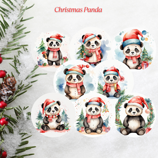 Christmas Panda Freshie Cardstock - 2.5"