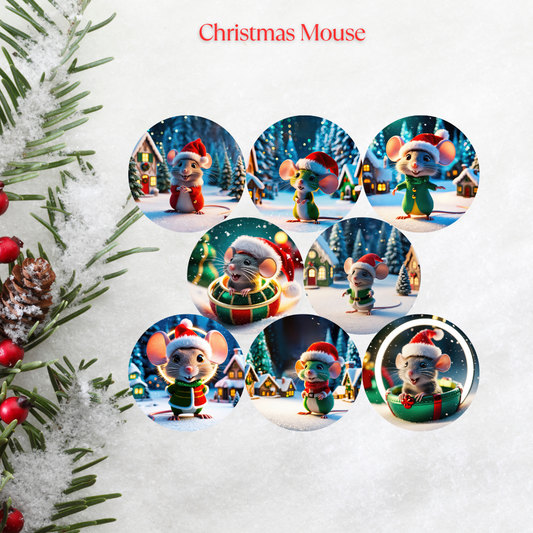 Christmas Mouse Christmas Cardstock - 2.5"