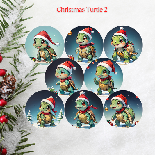 Christmas Turtle 2 Christmas Cardstock - 2.5"