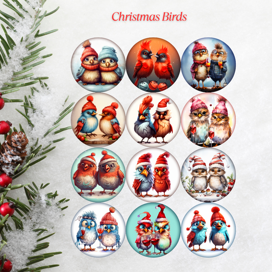 Christmas Birds Christmas Cardstock - 2.5"