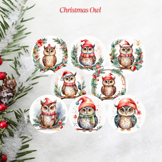 Christmas Owl Freshie Cardstock - 2.5"