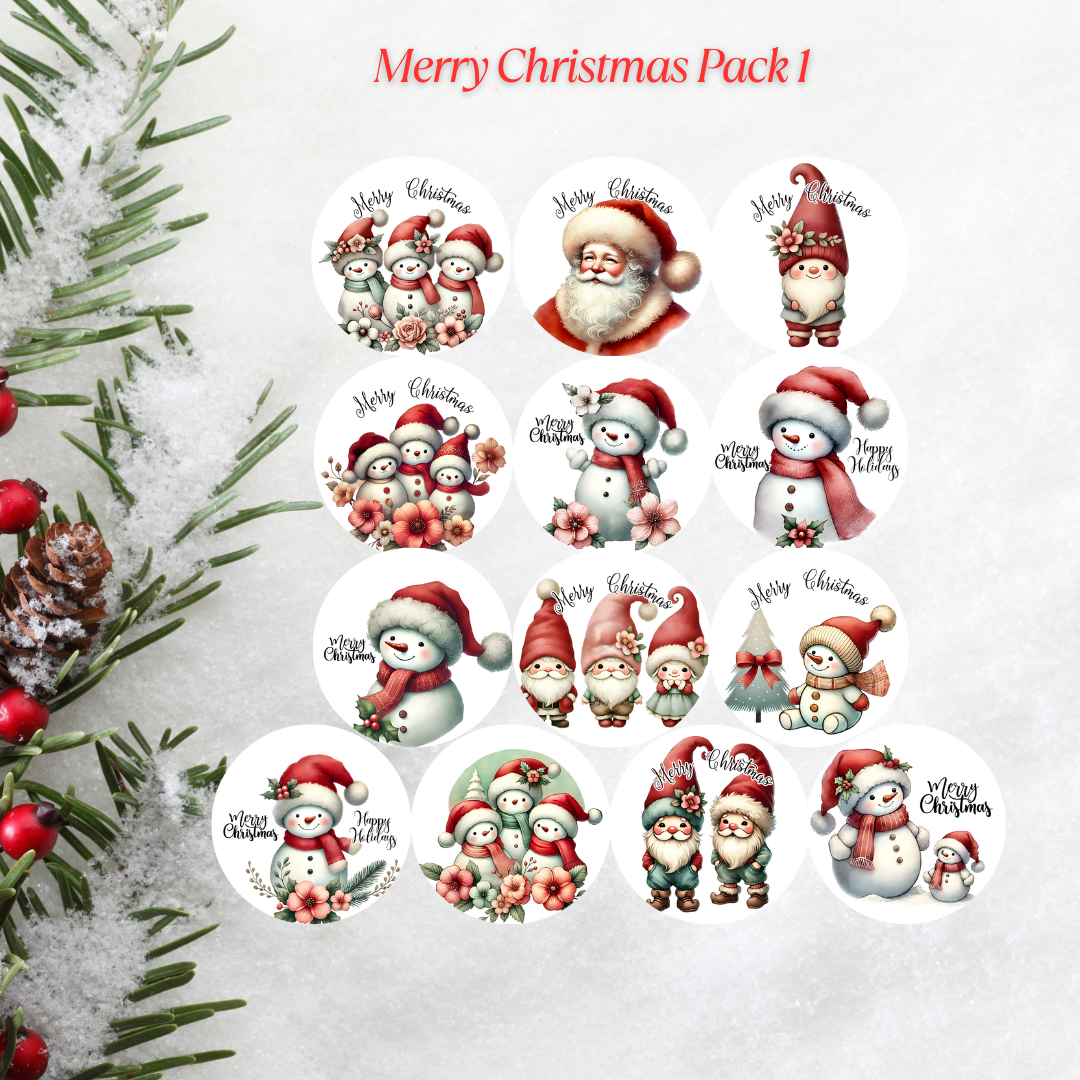 Merry Christmas Pack 1 Christmas Cardstock - 2.5"