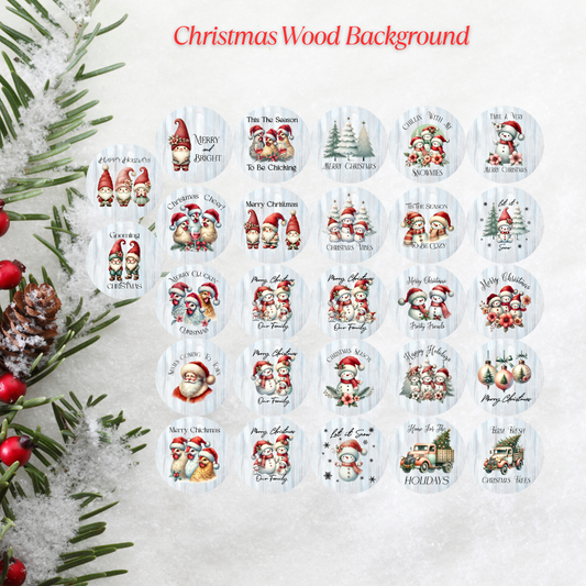 Christmas Wood Background Christmas Cardstock - 2.5"