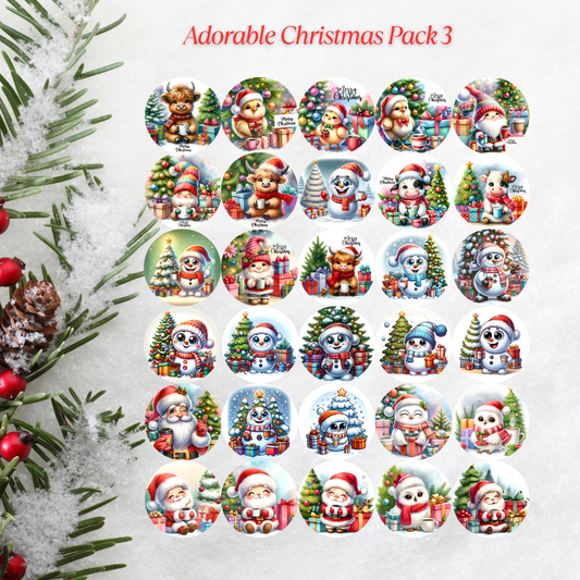 Adorable Christmas Pack 3 Christmas Cardstock - 2.5"