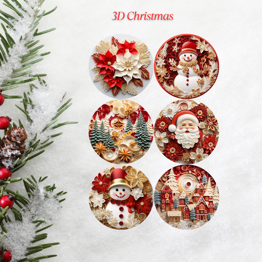 3D Christmas Cardstock - 2.5"