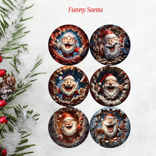 Funny Santa Christmas Cardstock - 2.5"