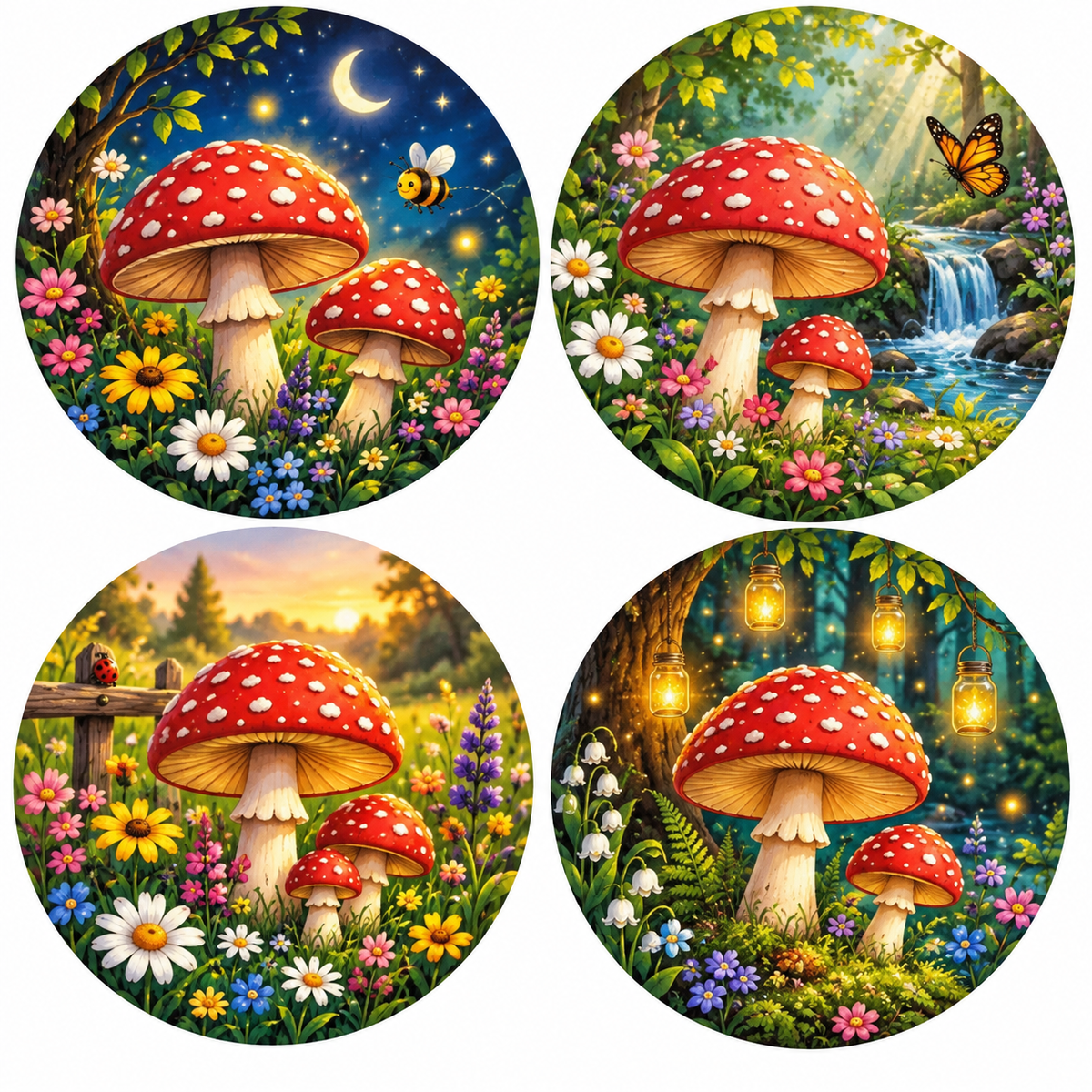 Mushrooms Cardstock - 2.5"