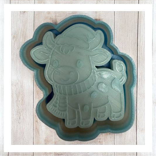 Cute Christmas Cow - Freshie Silicone Mold