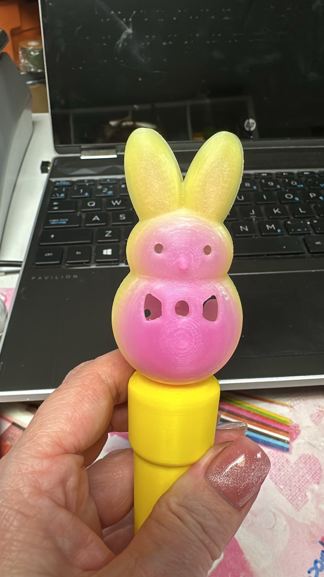 Magical Bath Wands - Bunny Peep Heart 1.5"