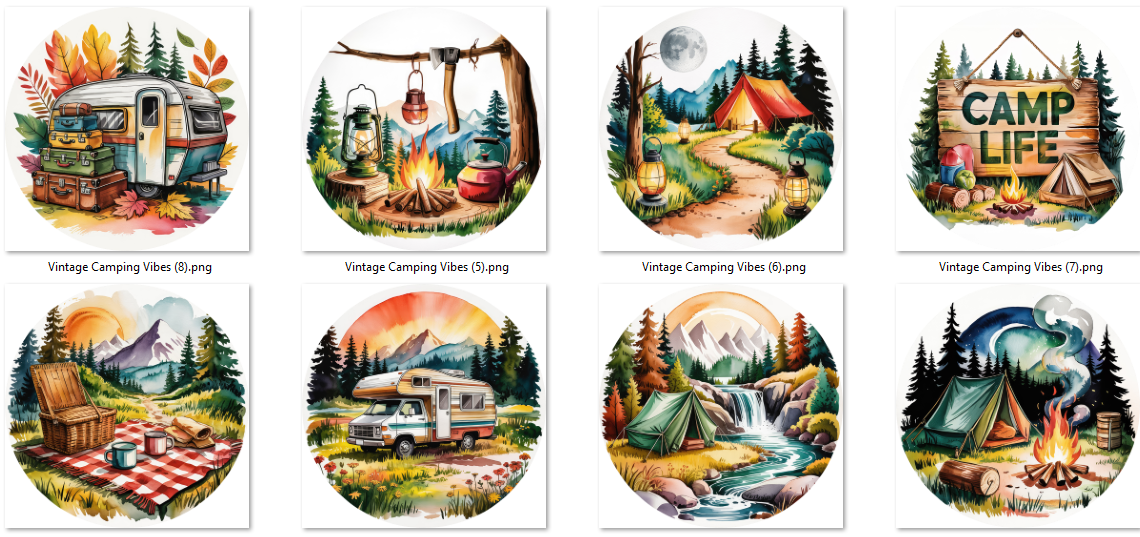 Vintage Camping Cardstock - 2.5"