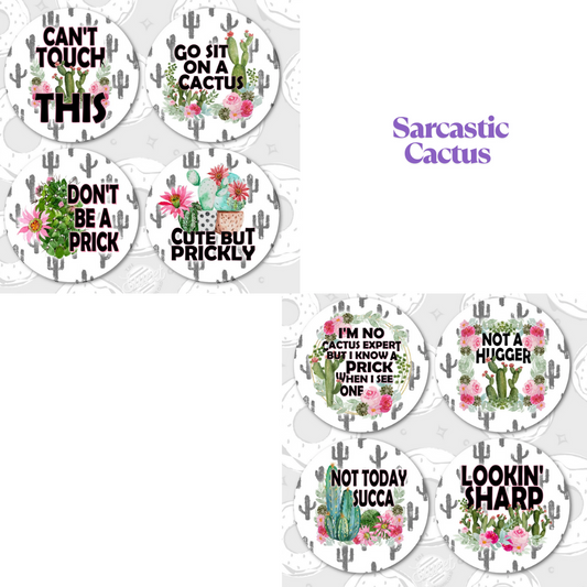 Sarcastic Cactus Freshie Cardstock - 2.5"