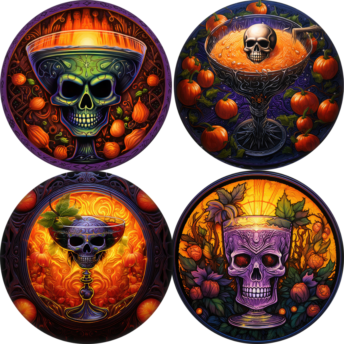 Skull Cocktail Cardstock - 2.5"