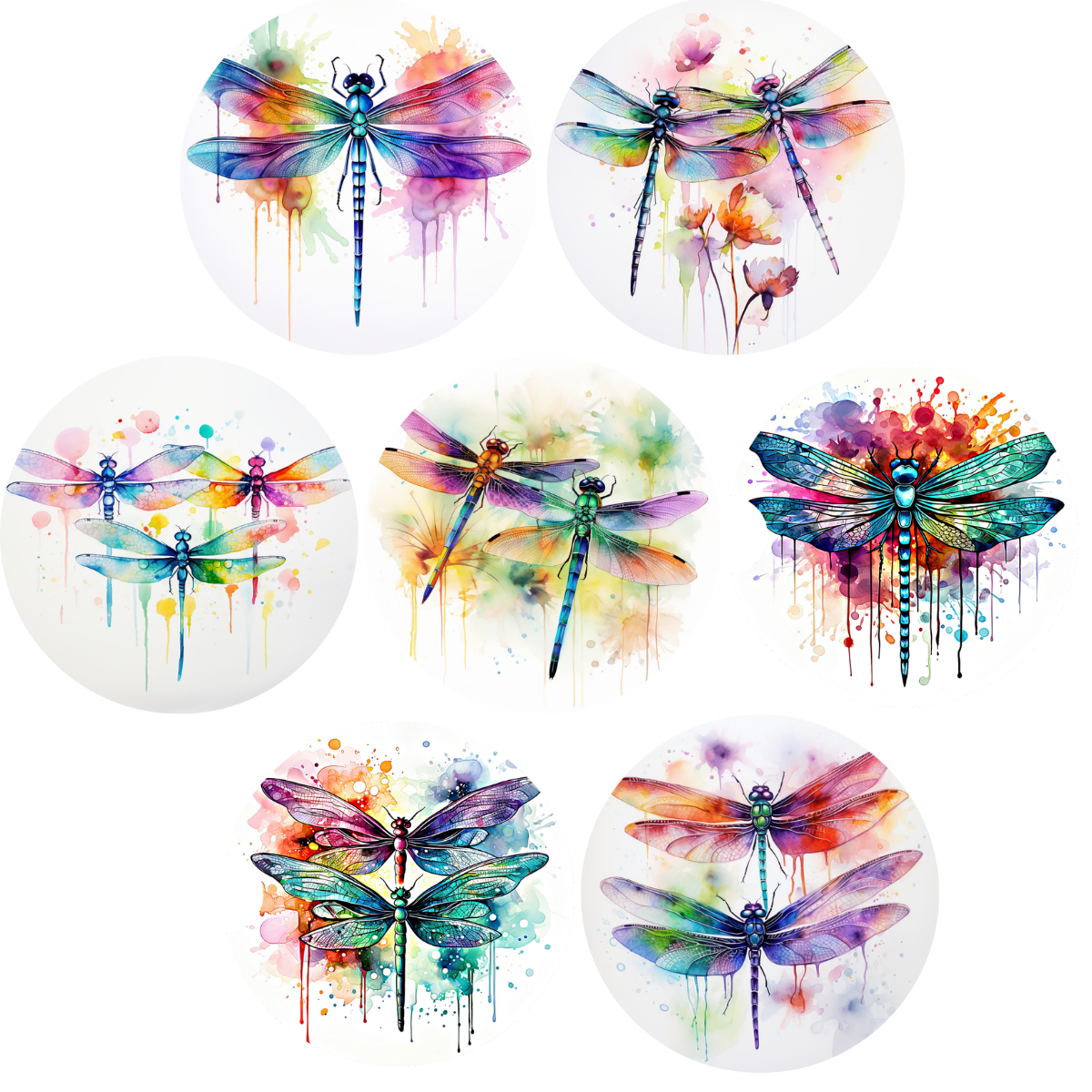 Dragonfly Oil Painting Cardstock - 2.5"
