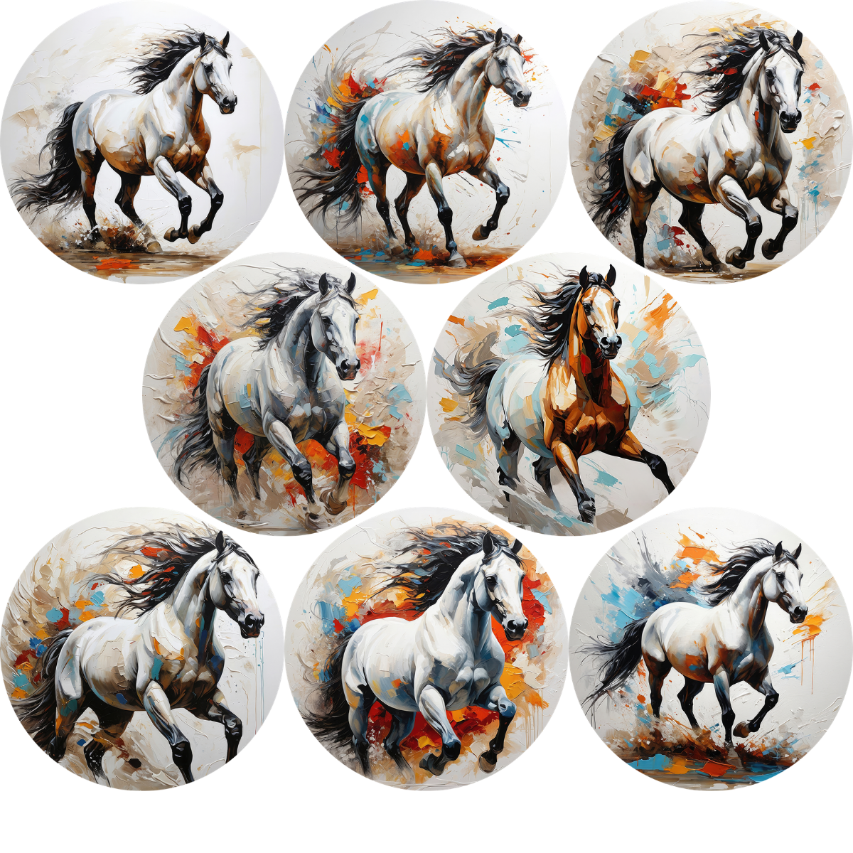 Horse Oil Painting Cardstock - 2.5"
