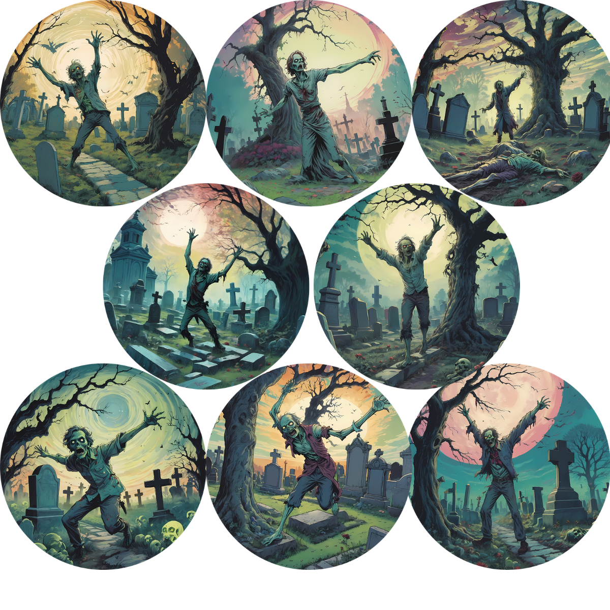 Zombie Cemetary Cardstock - 2.5"
