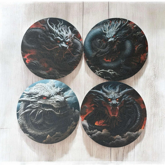 Black & Red Dragons Freshie Cardstock - 2.5"