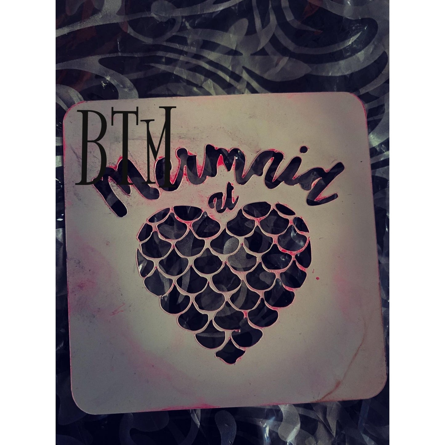 Coeur de sirène - Pochoir