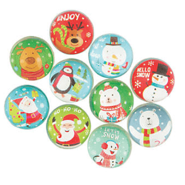 Boules de Noël en caoutchouc de 1"