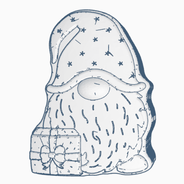 Gnome de Noël avec moules sous vide pour cadeaux