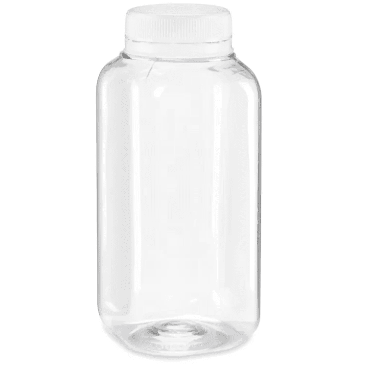 Bouteilles de jus en plastique