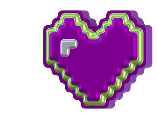 Pixelated Heart Mold Series STL File