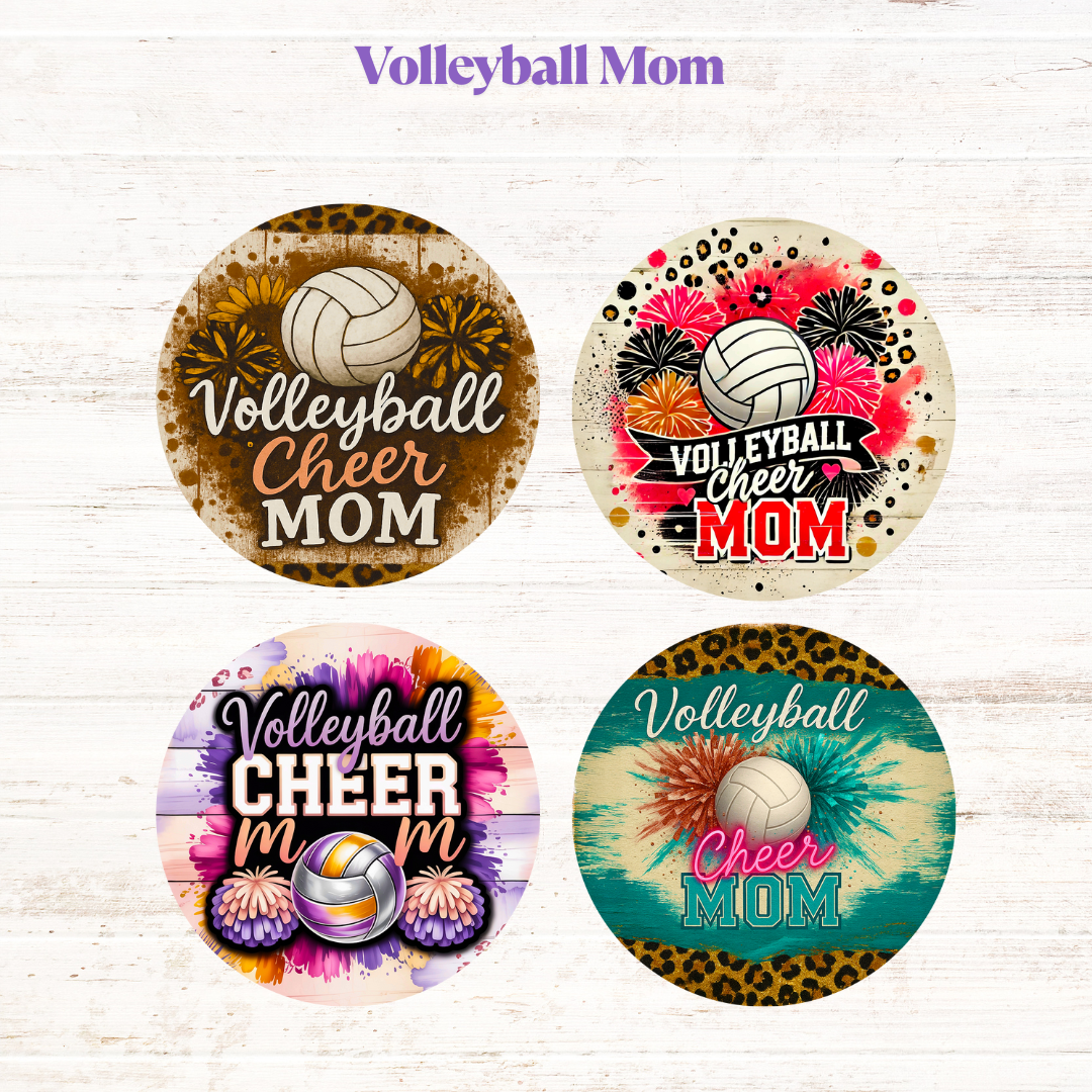 Volleyball Mom Freshie Cardstock - 2.5"