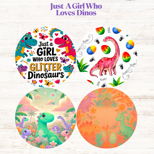 Just a Girl Who Loves Dinosaurs Freshie Cardstock - 2.5"