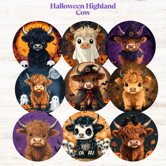 Halloween Highland Cow Freshie Cardstock - 2.5"