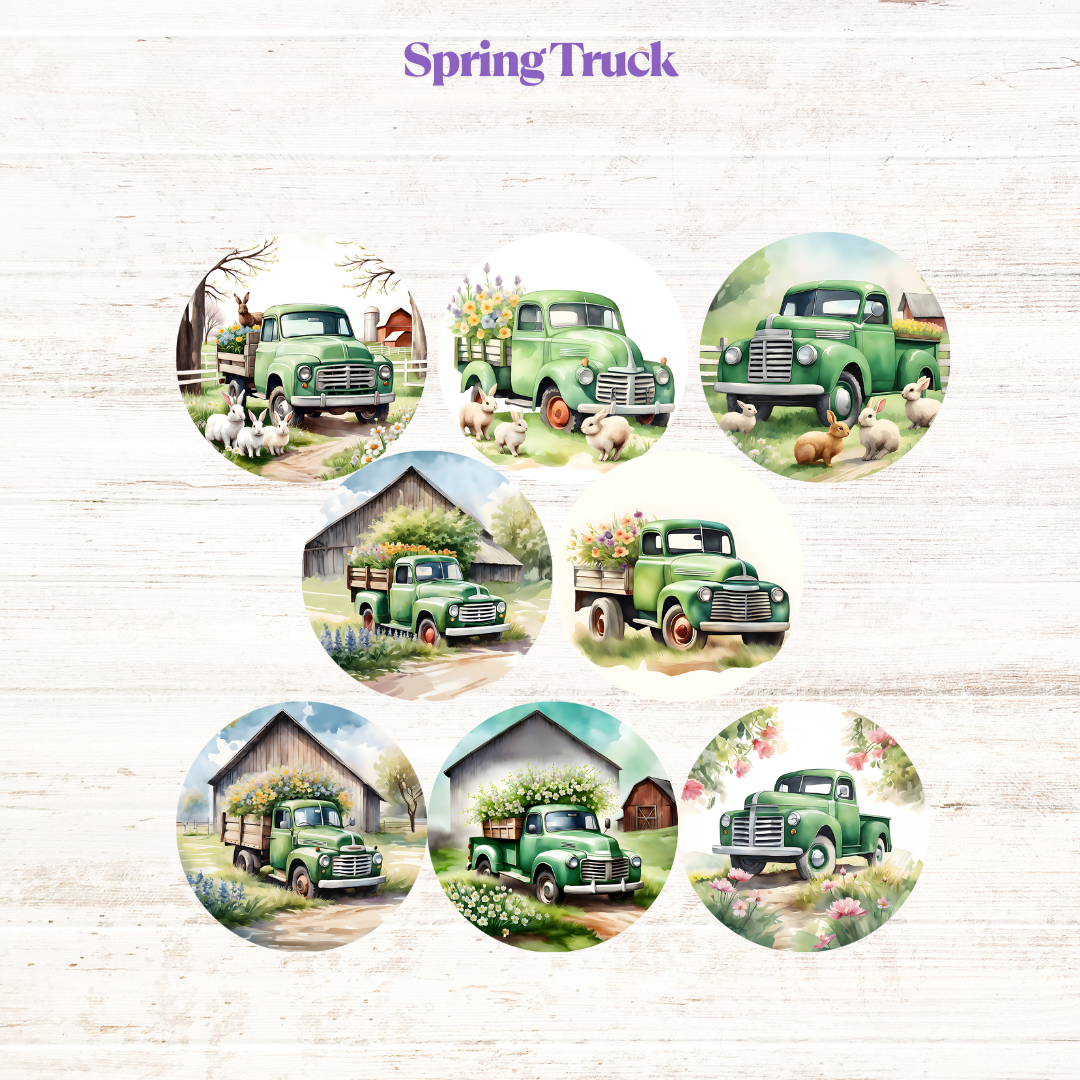 Spring Truck Freshie Cardstock - 2.5"