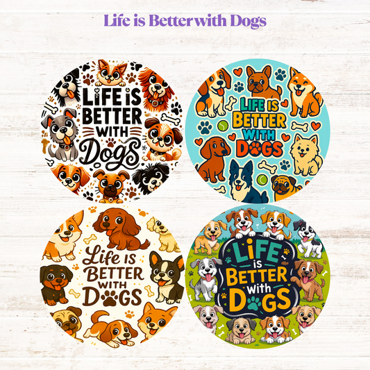 Life is Better With Dogs 2 Freshie Cardstock - 2.5"
