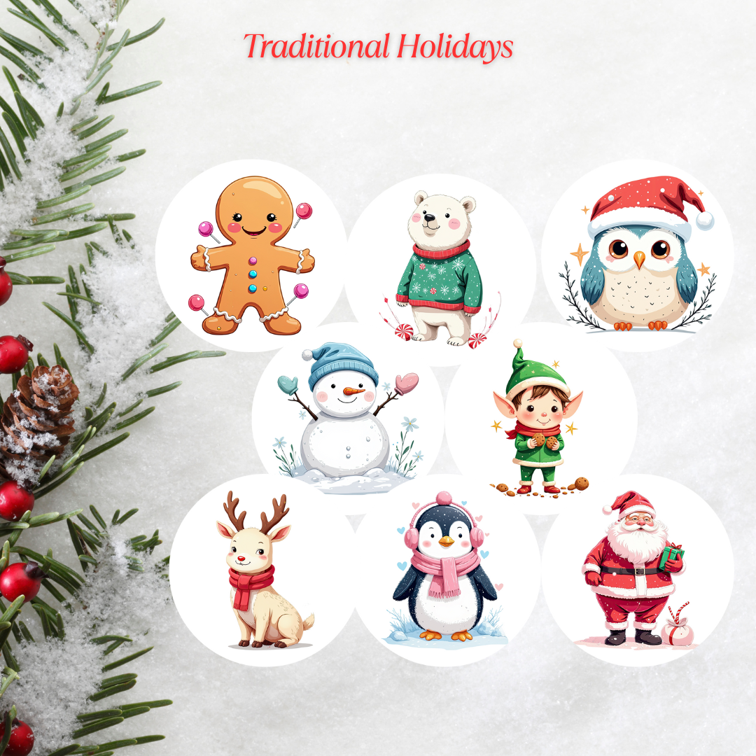 Traditional Christmas Cardstock - 2.5"