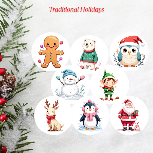 Traditional Christmas Cardstock - 2.5"